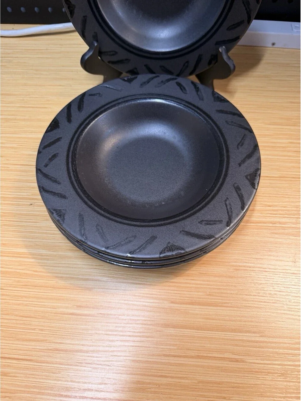 VTG Pfaltzgraff Midnight Sun Rimmed Soup Bowls - Set Of 4 *